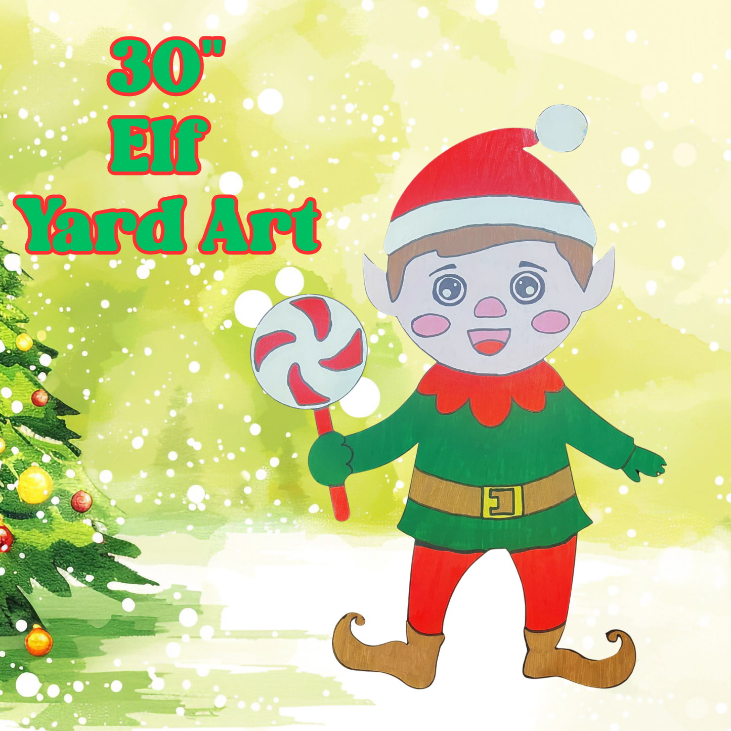 Christmas Elf Yard Art-Approximately 30"