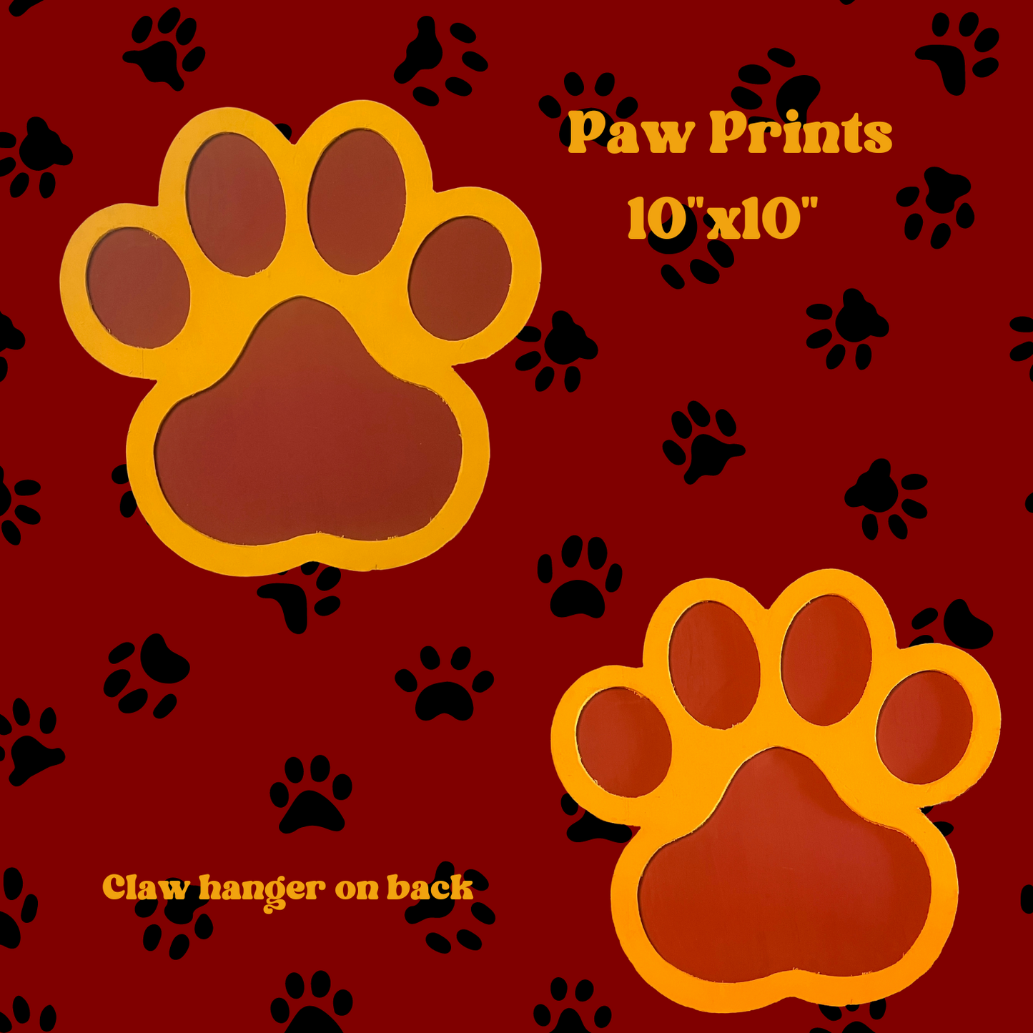 Wooden Paw Print Decor (Large)