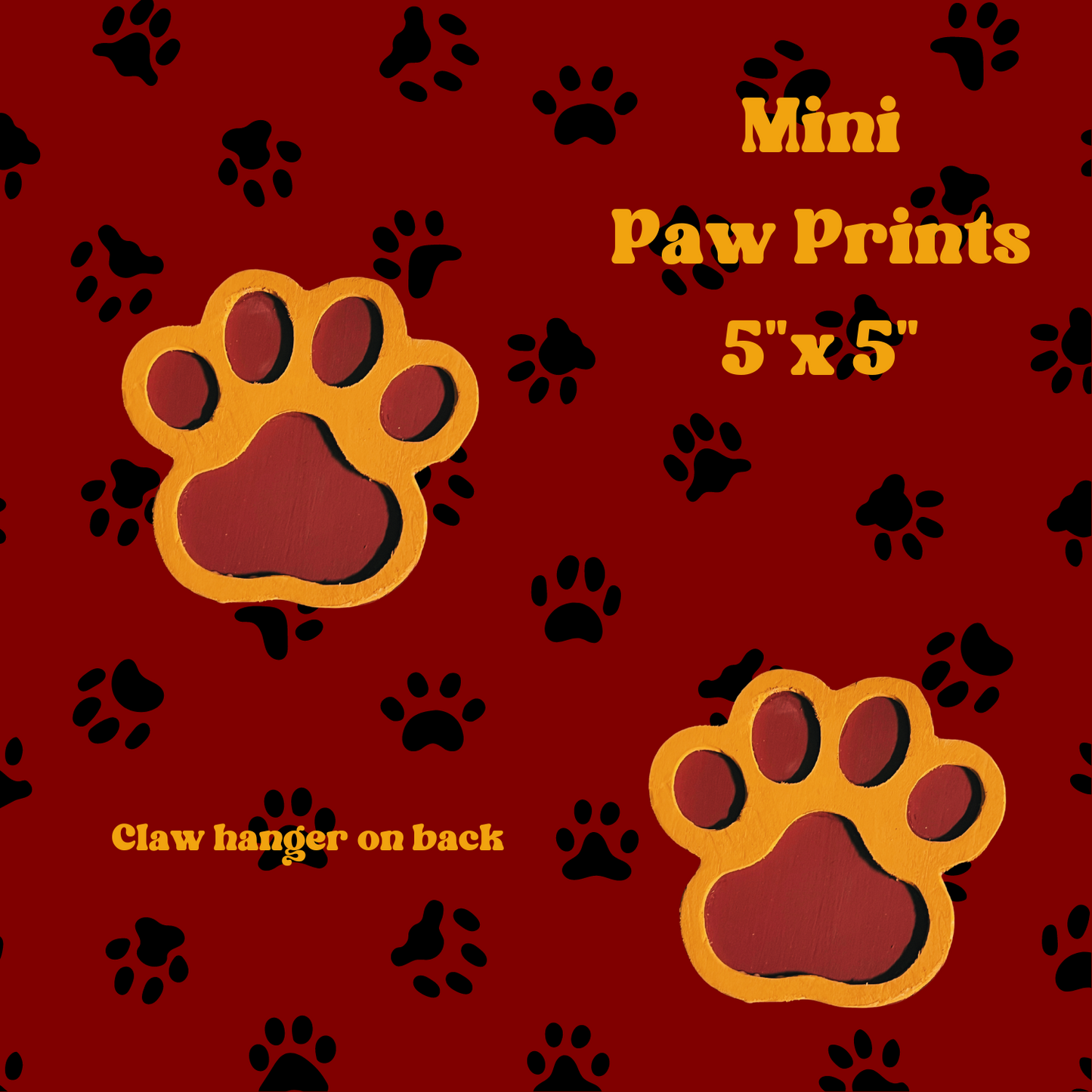 Wooden Paw Print Decor (Small)