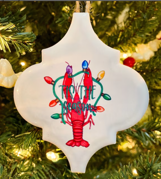 Ceramic Christmas Ornament - "Tis The Season"